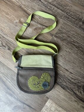 Haiku Lime Green and Brown Crossbody Purse